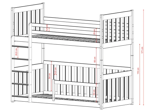 CRIS 80x190 grafitgrå våningssäng Lano Möbler