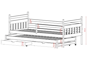 DANIEL 90x190 rosa våningssäng Lano Möbler