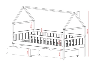 DOMI 80x160 furu barnsäng Lano Möbler