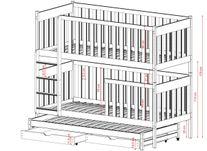 EMILKA 80x200 olivgrön våningssäng Lano Möbler