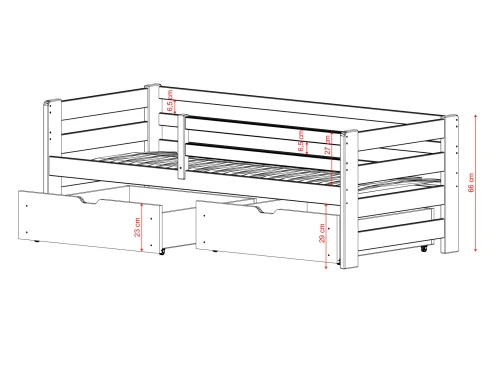 ERGO 90x200 rosa barnsäng Lano Möbler