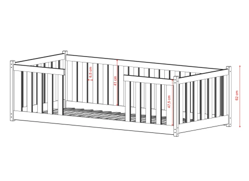 FERO 90x190 grey children's bed Lano Furniture