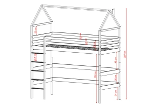 GLORIA 80x160 rosa loftsäng Lano Möbler