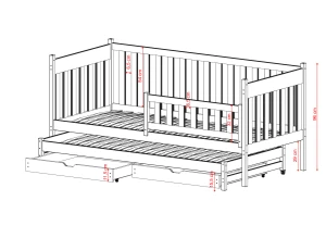 KAJA 80x180 rosa våningssäng Lano Möbler