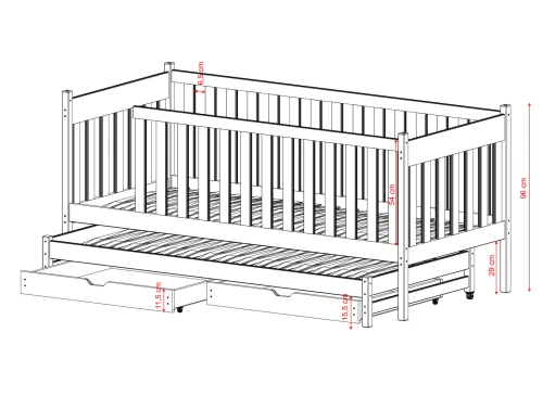 KAJA 80x200 vit våningssäng Lano Möbler