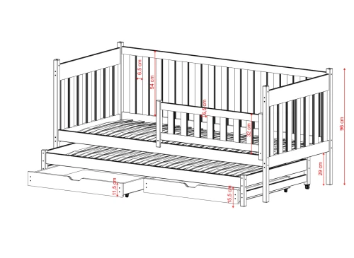 KAJA 80x200 grafitgrå våningssäng Lano Möbler