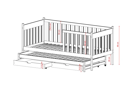 KAJA 80x200 grafitgrå våningssäng Lano Möbler