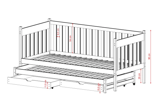 KAJA 90x190 rosa våningssäng Lano Möbler