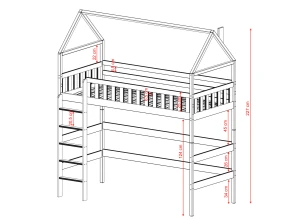 OTYLIA 90x200 kashmir loftsäng enkelsäng Lano Möbler