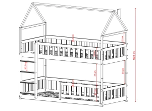 POLA 80x200 rosa våningssäng Lano Möbler