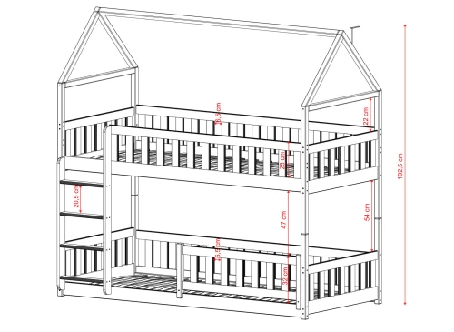 POLA 90x180 vit våningssäng Lano Möbler