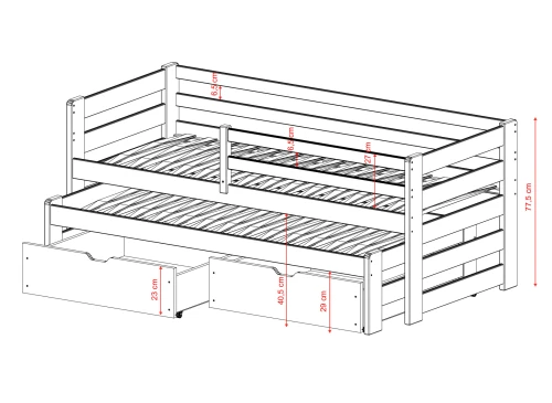 SENSO 90x200 furu våningssäng Lano Möbler