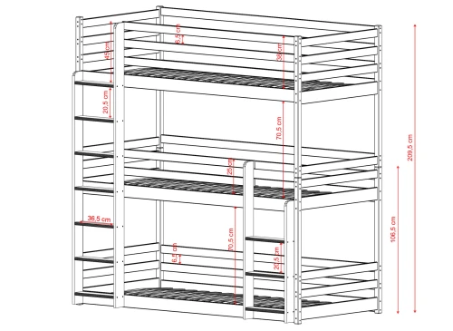 TED 90x190 vit våningssäng Lano Möbler