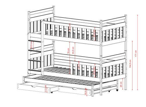 KLARA 90x200 furu våningssäng Lano Möbler