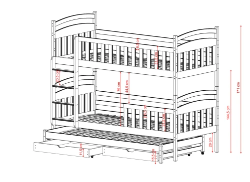 VIKI 90x200 kashmir våningssäng Lano Möbler