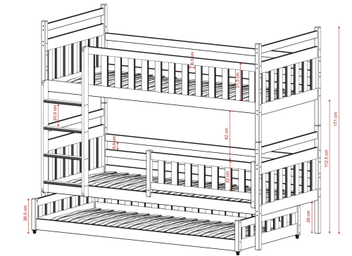 OLIWIA 90x200 vit våningssäng Lano Möbler