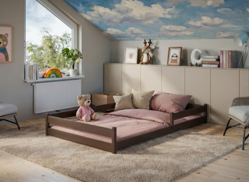 ZOFIA 120x200 mörkchoklad enkelsäng för barn Lano Möbler
