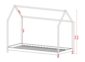 LUCKY 90x200 kanel barnsäng husmodell Lano Möbler