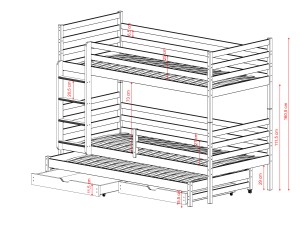 LUK 80x180 kanel våningssäng Lano Möbler