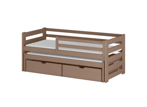 SENSO 90x180 mjölkchoklad utdragbar dubbelsäng Lano Möbler