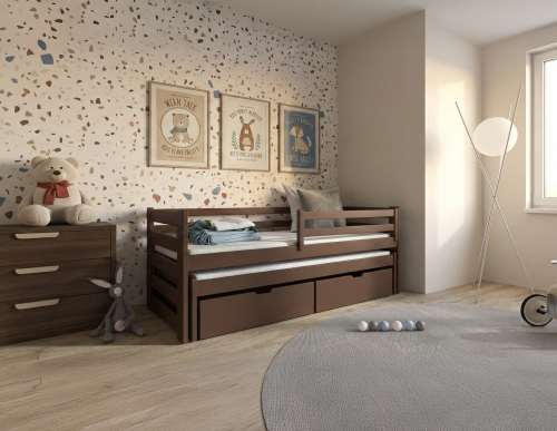 SENSO 90x190 mörkchoklad utdragbar dubbelsäng Lano Möbler