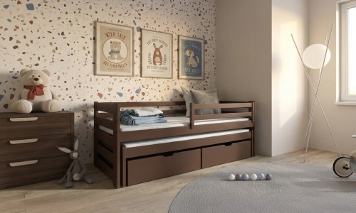 SENSO 80x170 mörkchoklad utdragbar dubbelsäng Lano Möbler