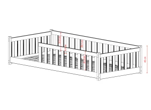 BELLA 90x200 mjölkchoklad enkelsäng för barn Lano Möbler