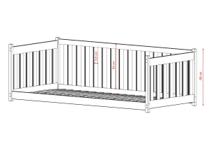 CONCEPT 90x200 cinnamon single children's bed with playpen Lano Furniture