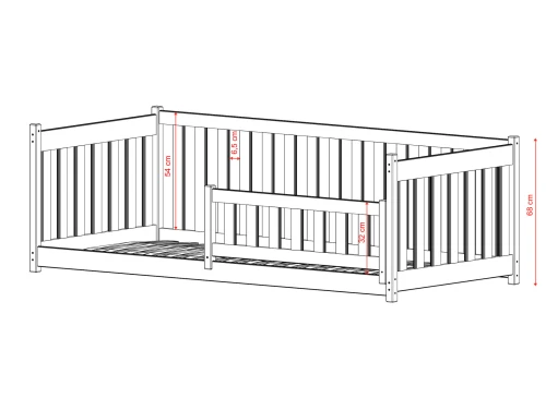 DALIA 80x160 kanel våningssäng hus Lano Möbler