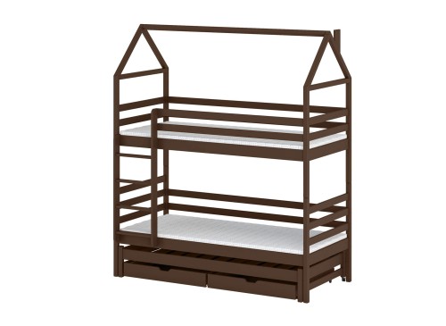 DALIA 80x160 dark chocolate bunk bed house Lano Furniture