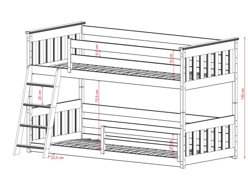 KEVIN 90x190 mjölkchoklad våningssäng Lano Möbler