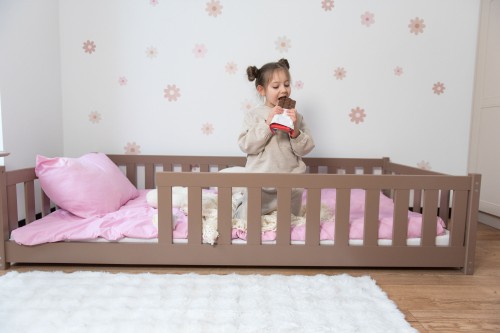 BELLA 90x200 mjölkchoklad enkelsäng för barn Lano Möbler