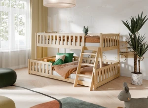 NICE 90x200/120x200 furu våningssäng med bred sovplats Lano Möbler