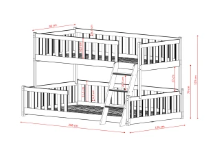NICE 90x200/120x200 bomull våningssäng med bred sovplats Lano Möbler