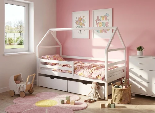 ARON 90x200 vit barnsäng husmodell Lano Möbler