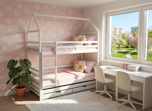 DALIA 90x200 vit våningssäng husmodell Lano Möbler