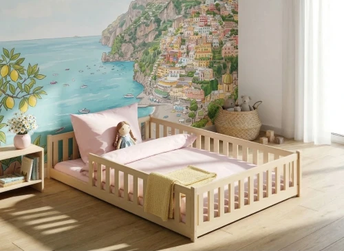 MATI 140x200 furu Barnsäng Spjälsäng Lano Möbler