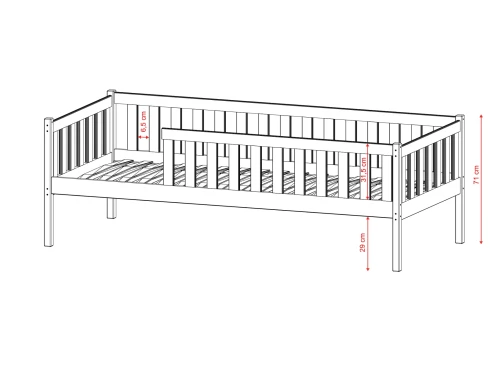 ADA 80x200 obehandlat trä enkelsäng för barn Lano Möbler