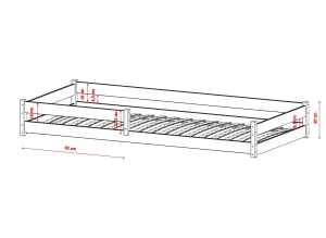 ALIS 80x160 obehandlat trä enkelsäng för barn Lano Möbler