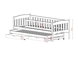 AMELKA 80x160 obehandlat trä våningssäng Lano Möbler