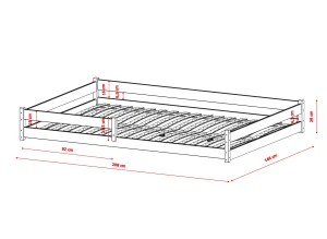 FINI 140x200 obehandlat trä enkelsäng för barn Lano Möbler