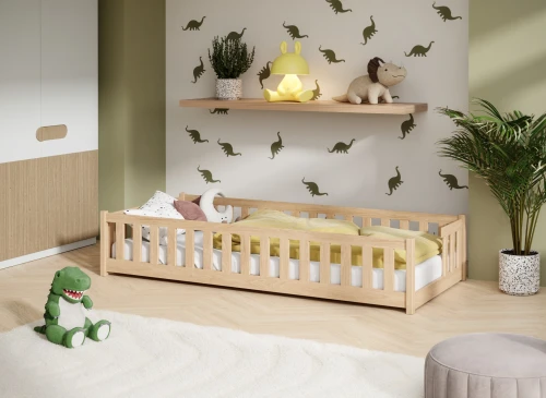 ZOYA 80x160 obehandlat trä Barnsäng Spjälsäng Lano Möbler