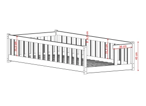 ZOYA 80x160 obehandlat trä Barnsäng Spjälsäng Lano Möbler