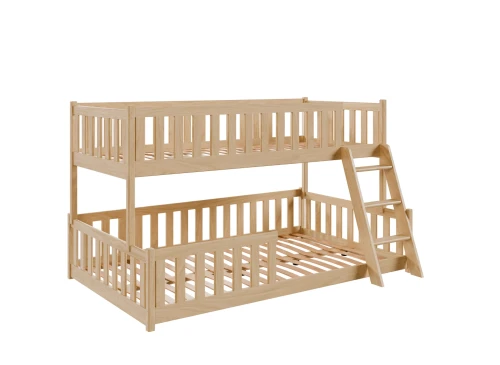 NICE 90x200/120x200 unpainted wood bunk bed with wider sleeping area Lano Nábytek