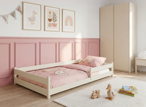 ALIS 90x190 bomull Montessori-säng golvsäng för barn Lano Möbler