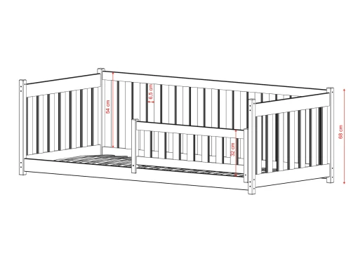 CONCEPT 80x190 bomull montessori-säng golvsäng för barn lekhage Lano Möbler
