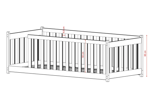CONCEPT 90x190 bomull Montessori golvsäng barnsäng lekhage Lano Möbler
