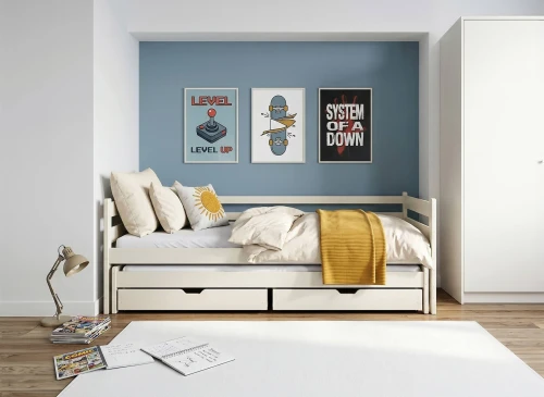 HABI 90x200 bomull dubbelsäng med utdragbar del - Lano Möbler