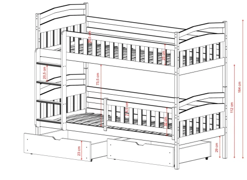 IGNAŚ 80x180 bomull våningssäng Lano Möbler