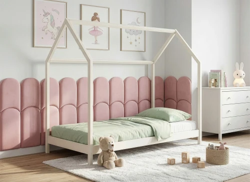 LUCKY 90x200 bomull Montessori golvsäng för barn hussäng Lano Möbler